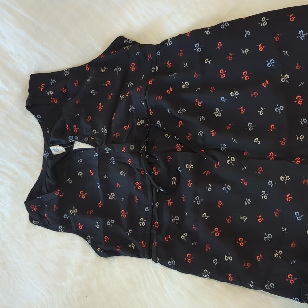 GAP Black Floral Sleeveless Maternity/Nursing Dress